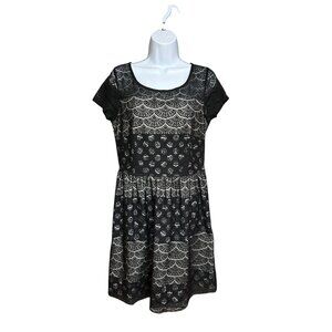 Maison Jules Womens Dress Size M Black Lace